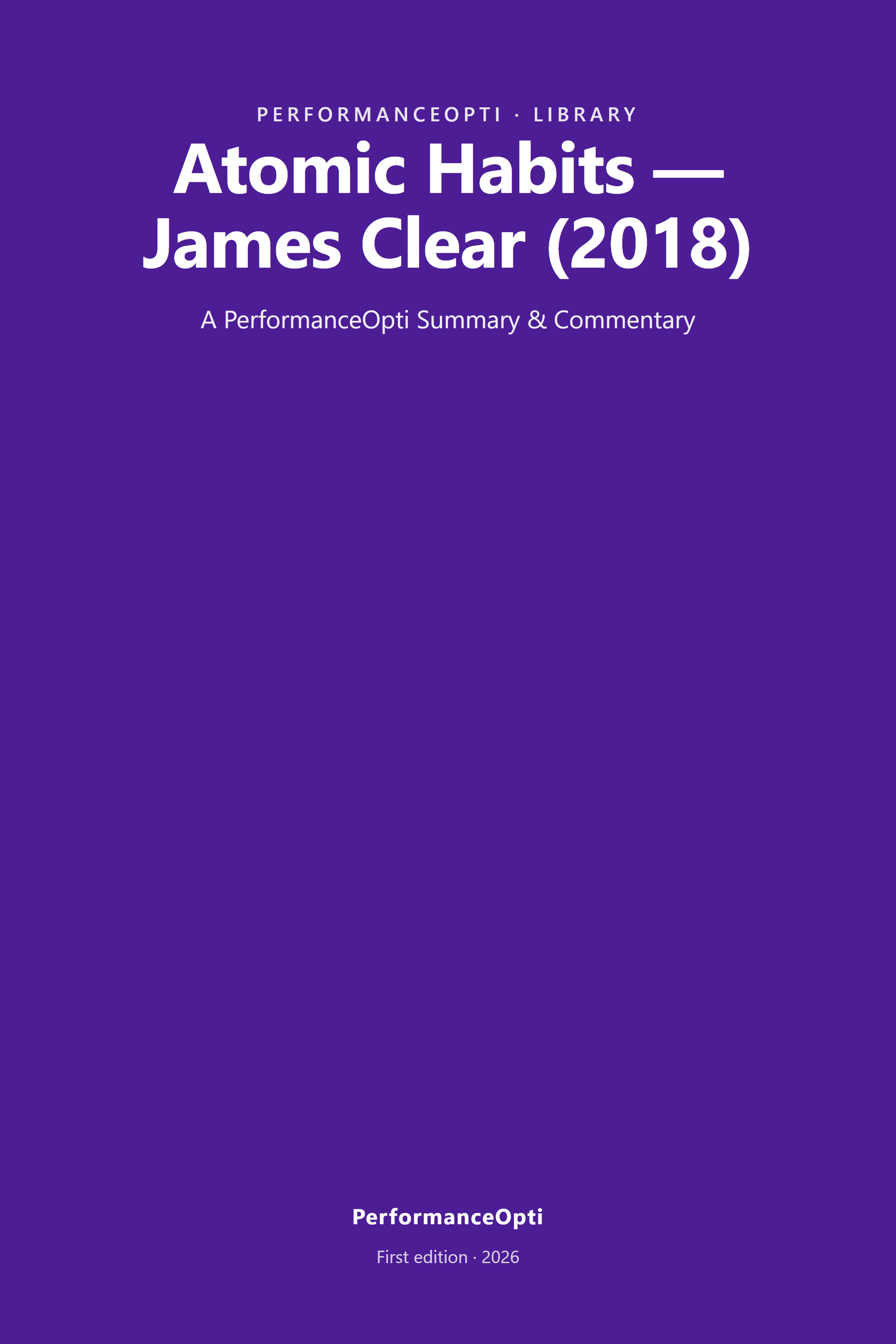 Atomic Habits — James Clear